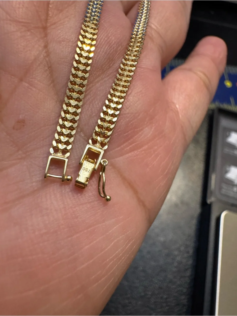 Men's Gold 18k Chain Bracelet - Heartbiz Gold Bracelet size 8